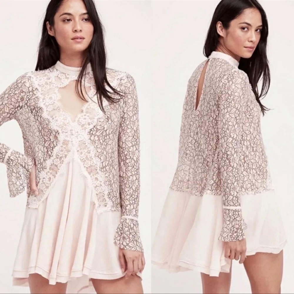 FREE PEOPLE Tell Tale Lace Dress Tunic